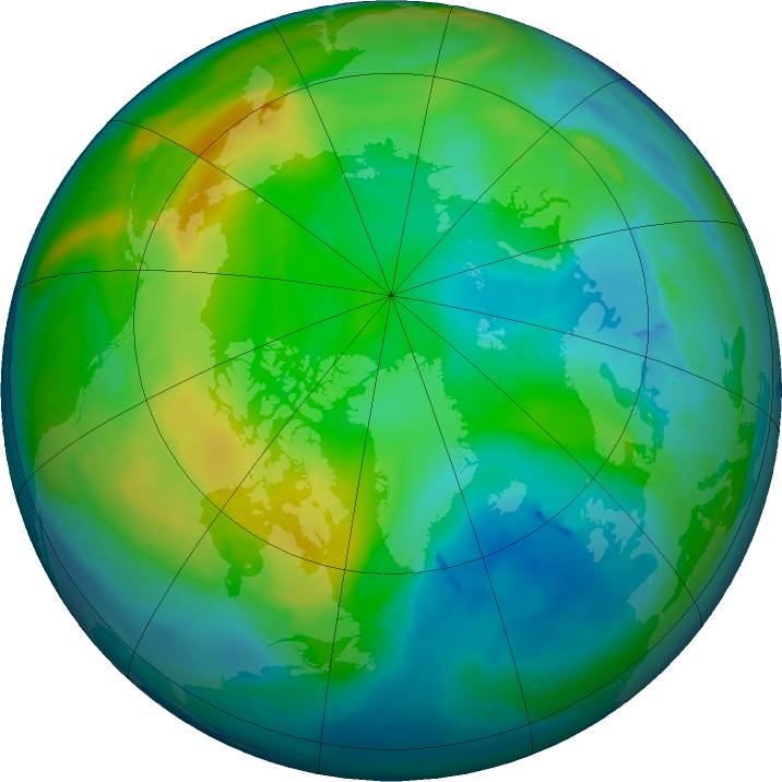 Arctic ozone map for 25 November 2015